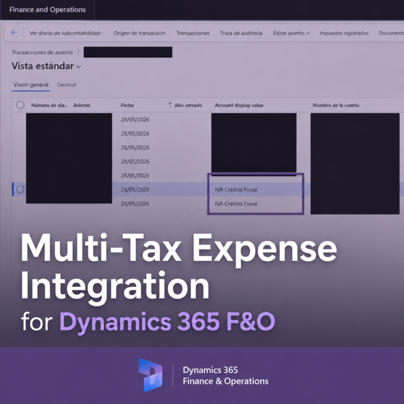 Multi-Tax Expense Integration for Dynamics 365 F&O